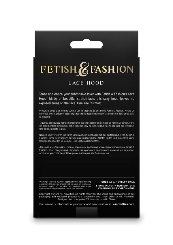 Капюшон-маска на все обличчя мереживний NS Novelties Fetish & Fashion Lace Hood чорний