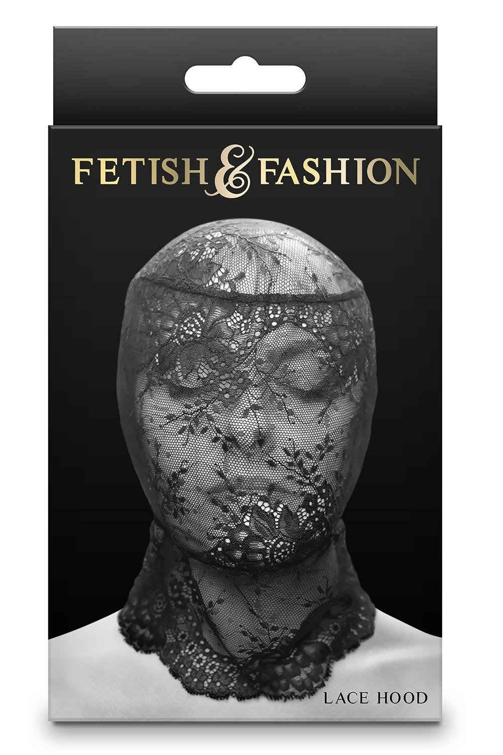 Капюшон-маска на все обличчя мереживний NS Novelties Fetish & Fashion Lace Hood чорний