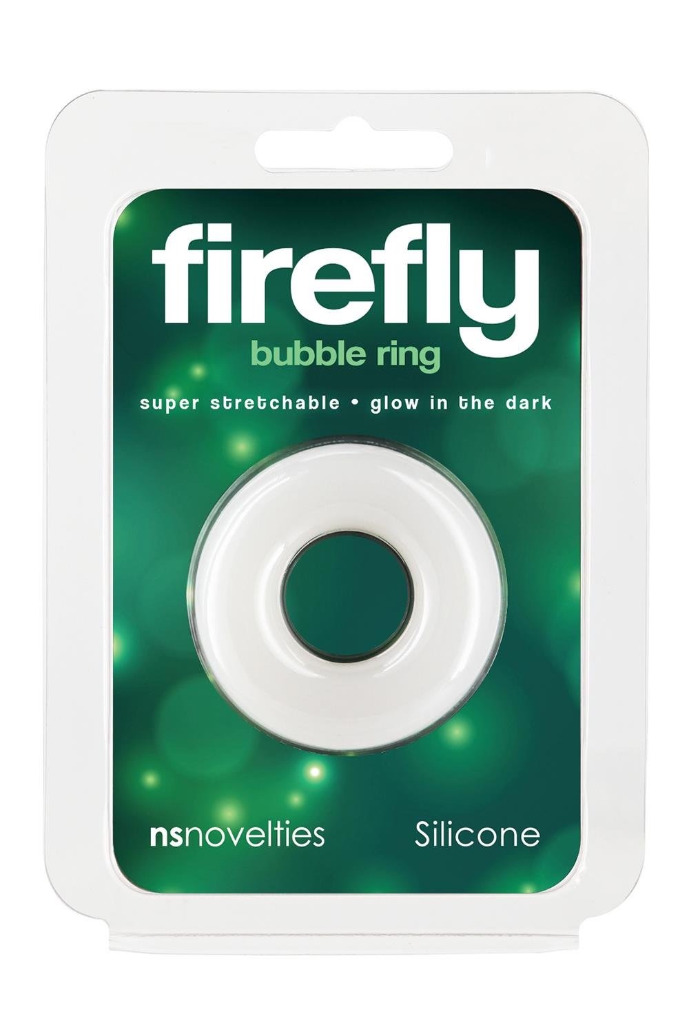 Ерекційне кільце для пеніса NS Novelties Firefly, що світиться в темряві, біле