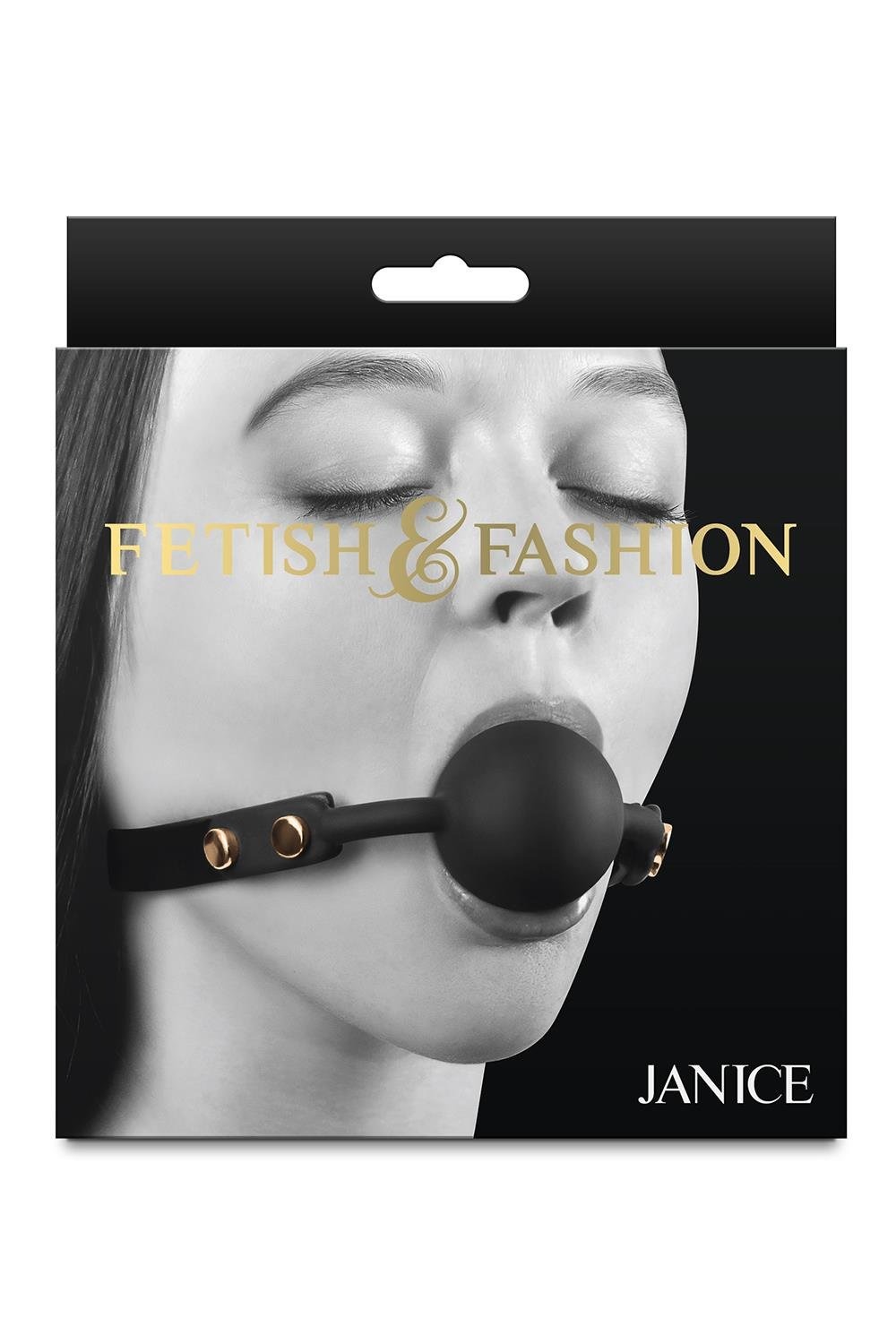 Кляп з кулькою NS Novelties FETISH & FASHION Janice на регульованому ремінці, чорний