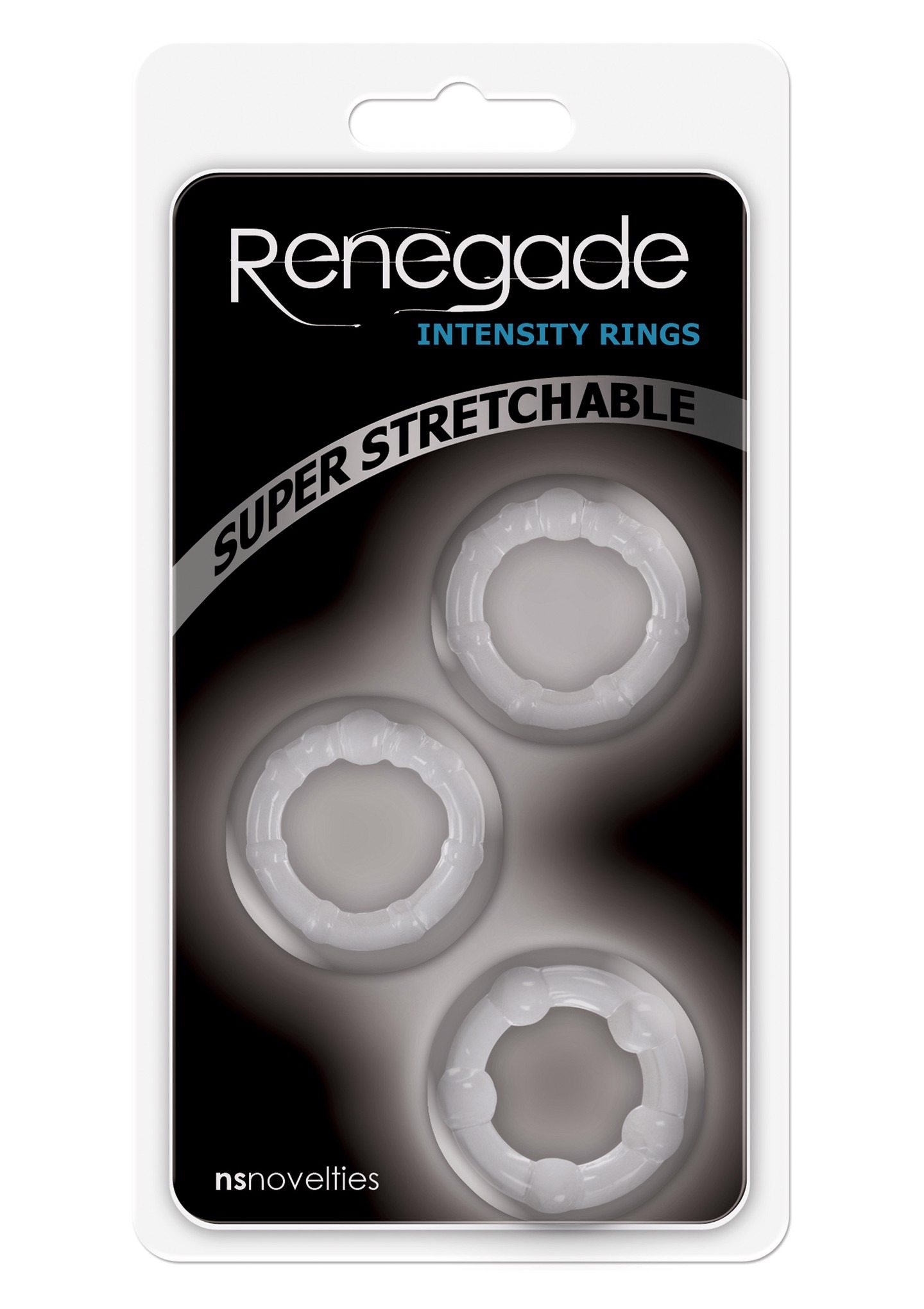 Набір ерекційних кілець із рельєфом NS Novelties Renegade Intensity, прозорі, 3 шт.