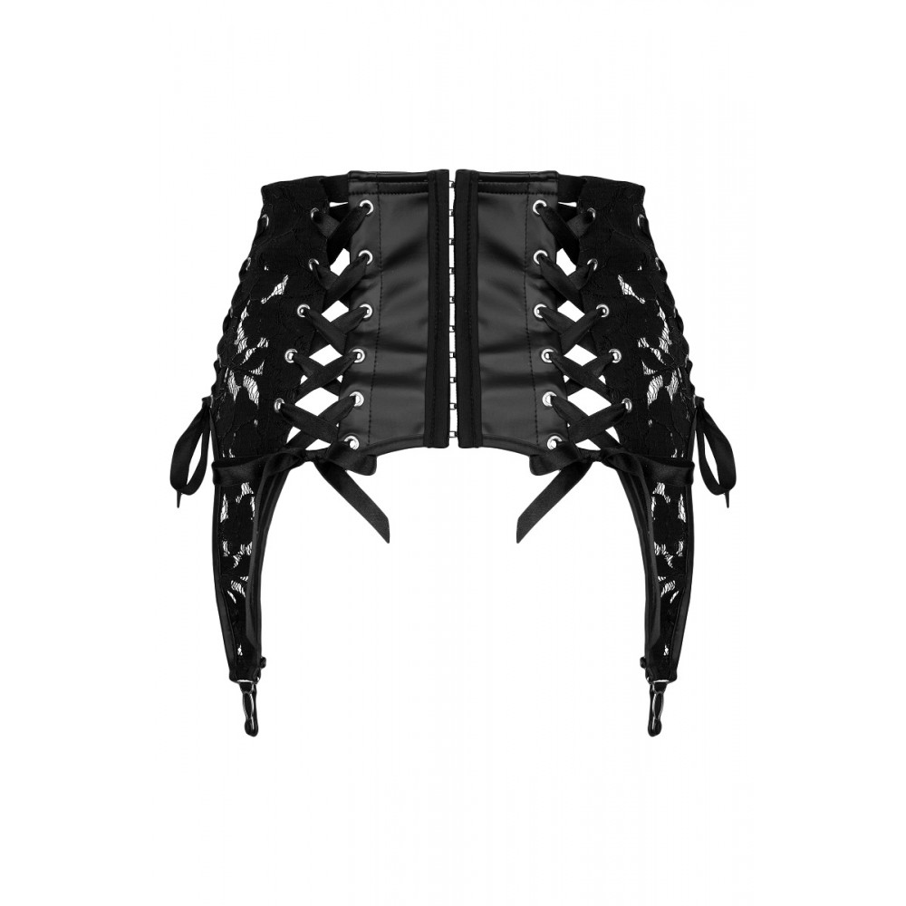 Пояс для панчіх спандекс гіпюр F143 Noir Handmade S