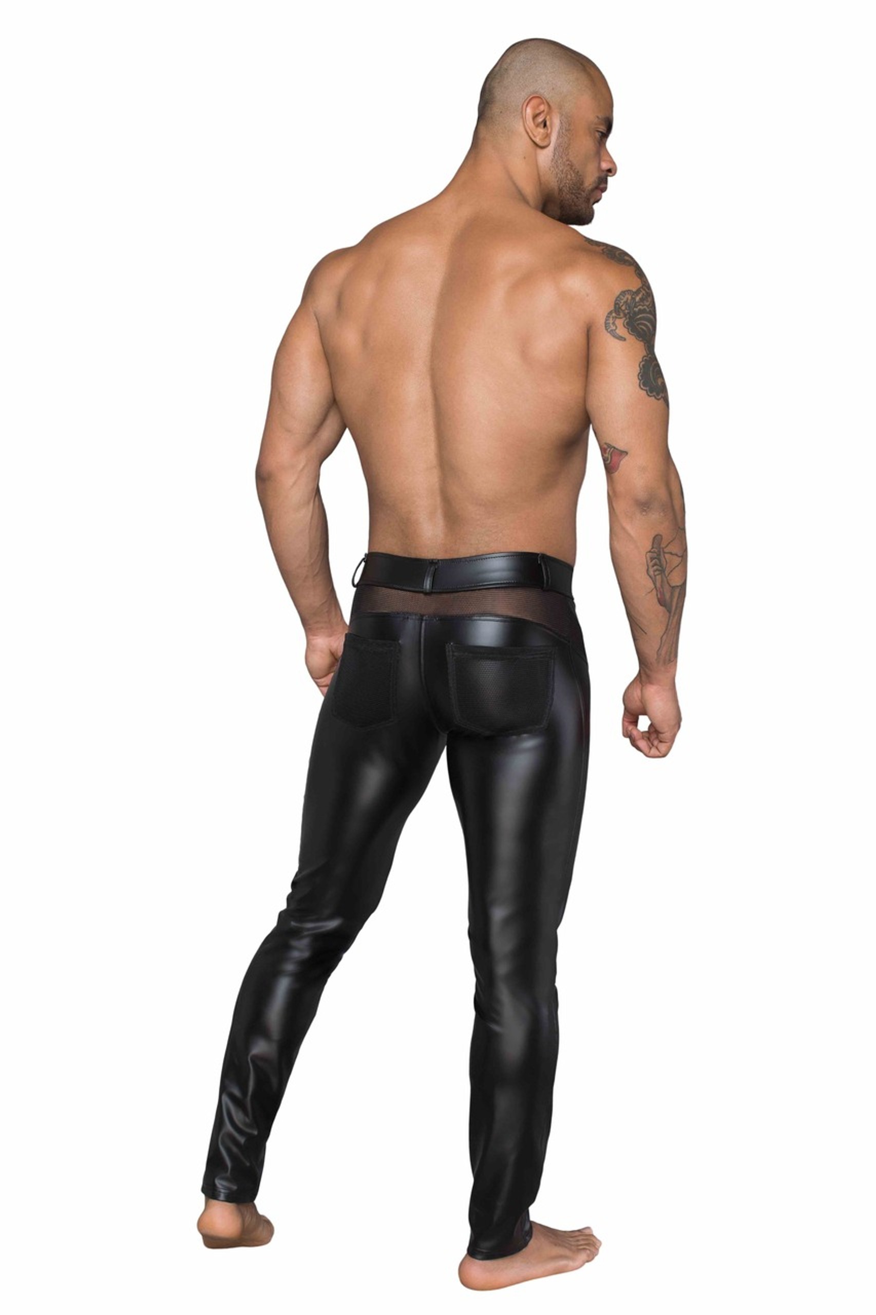 Брюки мужские, винил H059 Noir Handmade, черный, XL