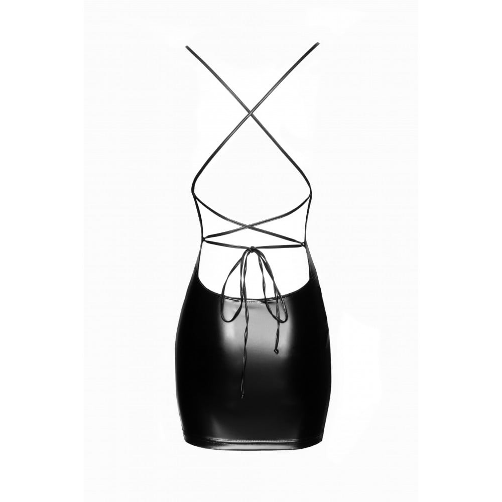 Сукня з відкритою спиною та глибоким декольте вінілове Noir Handmade чорне, S