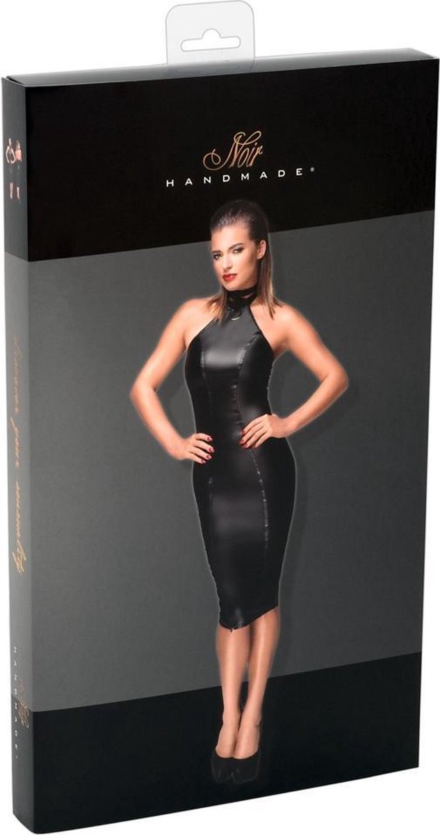Сукня з чокером Noir Handmade F160 з вінілу, чорна, XXL