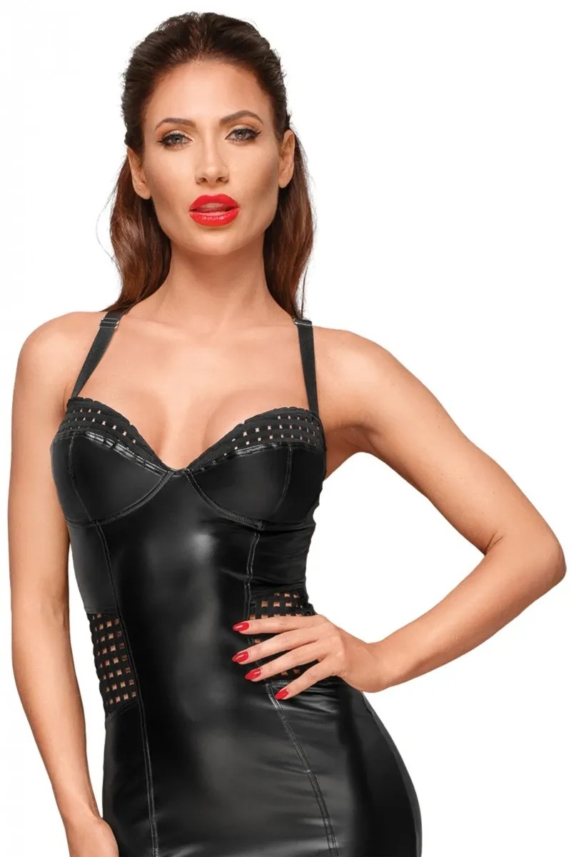 Платье на бретельках облегающее Noir Handmade F180 черное, XL