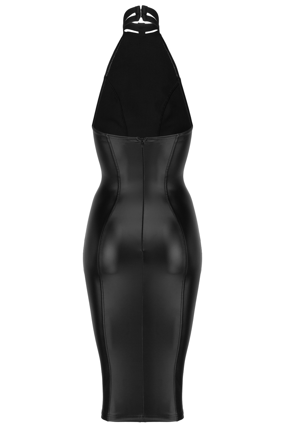 Платье с кольцом на шею F160 Noir Handmade S