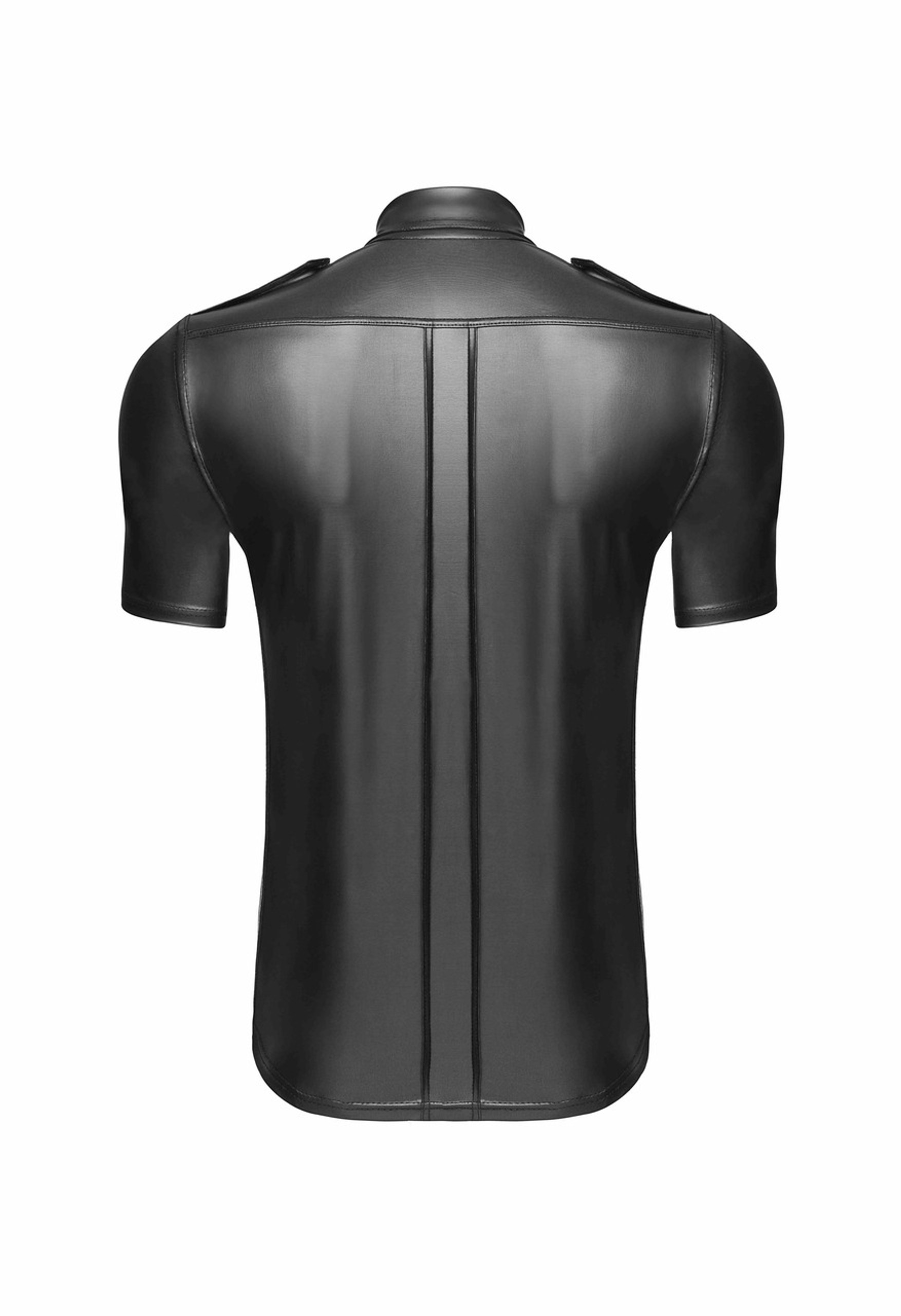 Рубашка мужская на заклепках Noir Handmade H011 виниловая черная, S