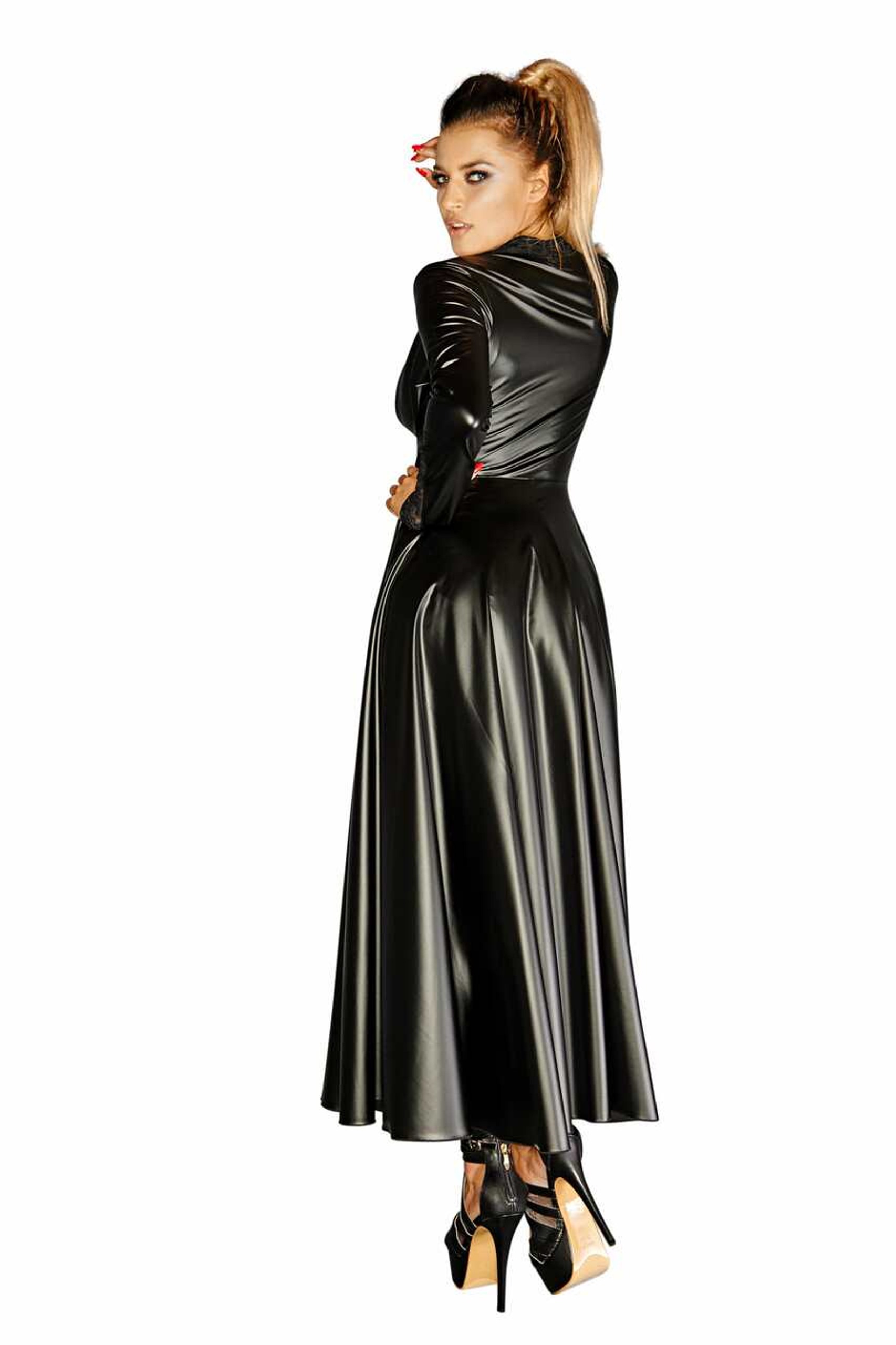 Плащ виниловый Noir Handmade F128 с декоративной застежкой, черный, L