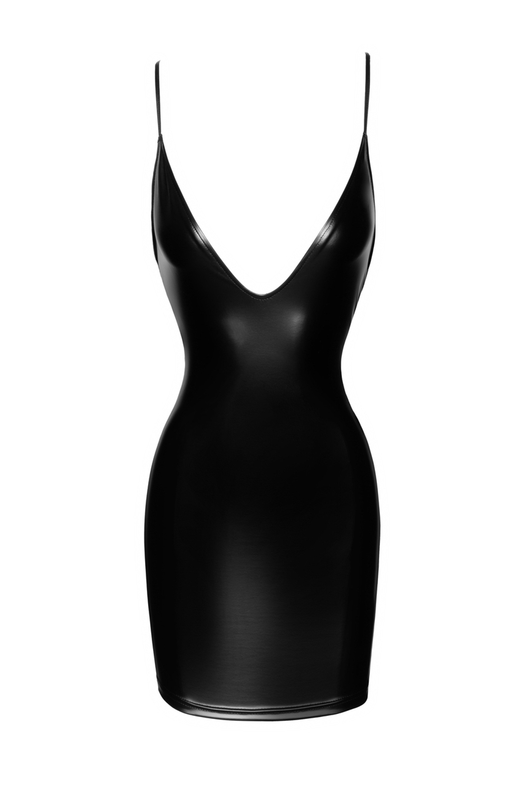 Сукня з відкритою спиною та глибоким декольте вінілове Noir Handmade F252 чорна, L