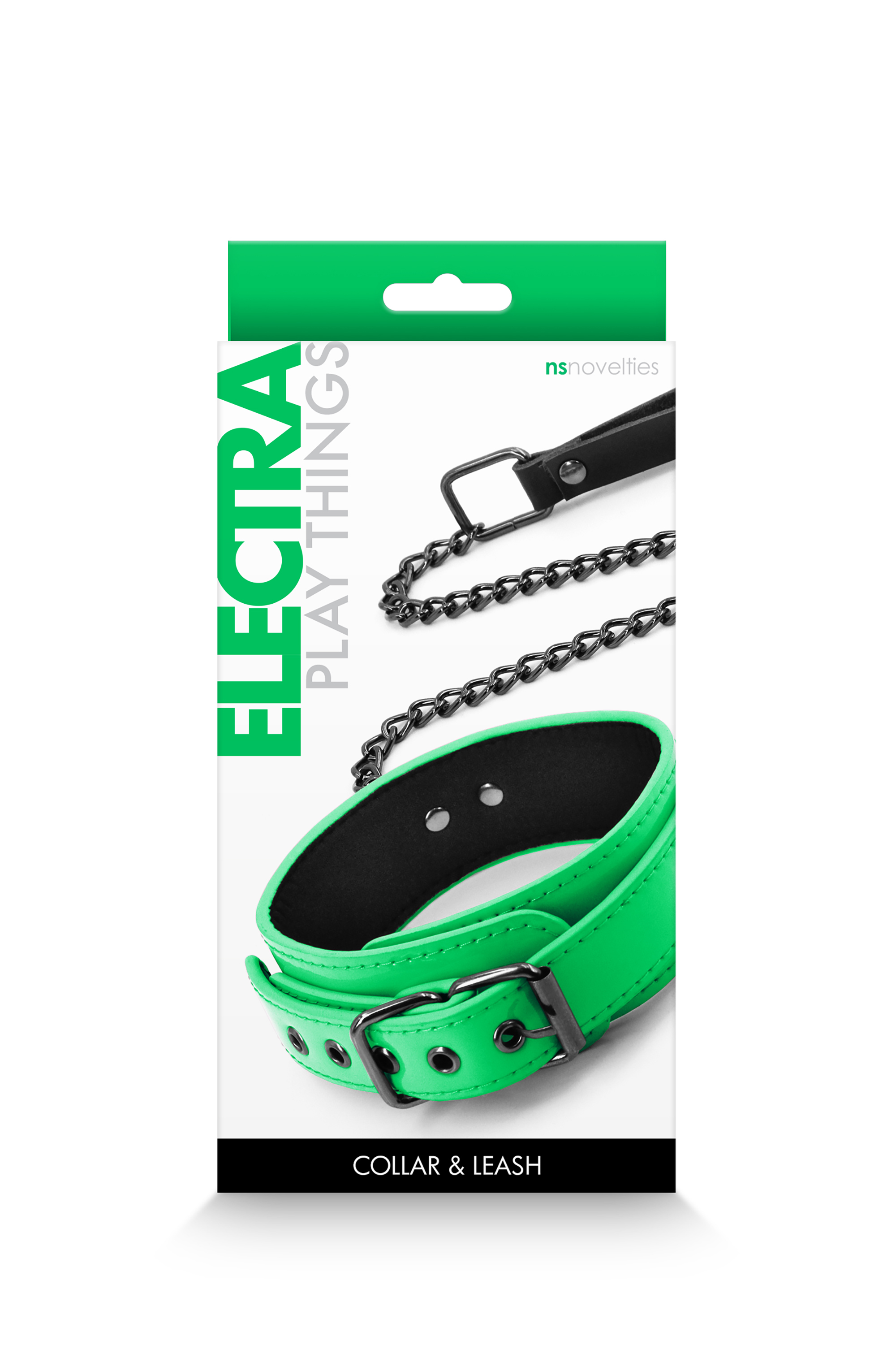 Нашийник з повідцем NS Novelties ELECTRA COLLAR & LEASH GREEN