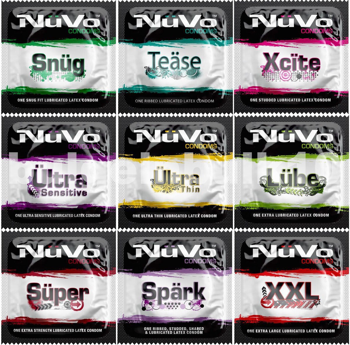 Презерватив із латексу преміум-класу Nuvo Condoms Large великого розміру (ціна за 1 шт.)