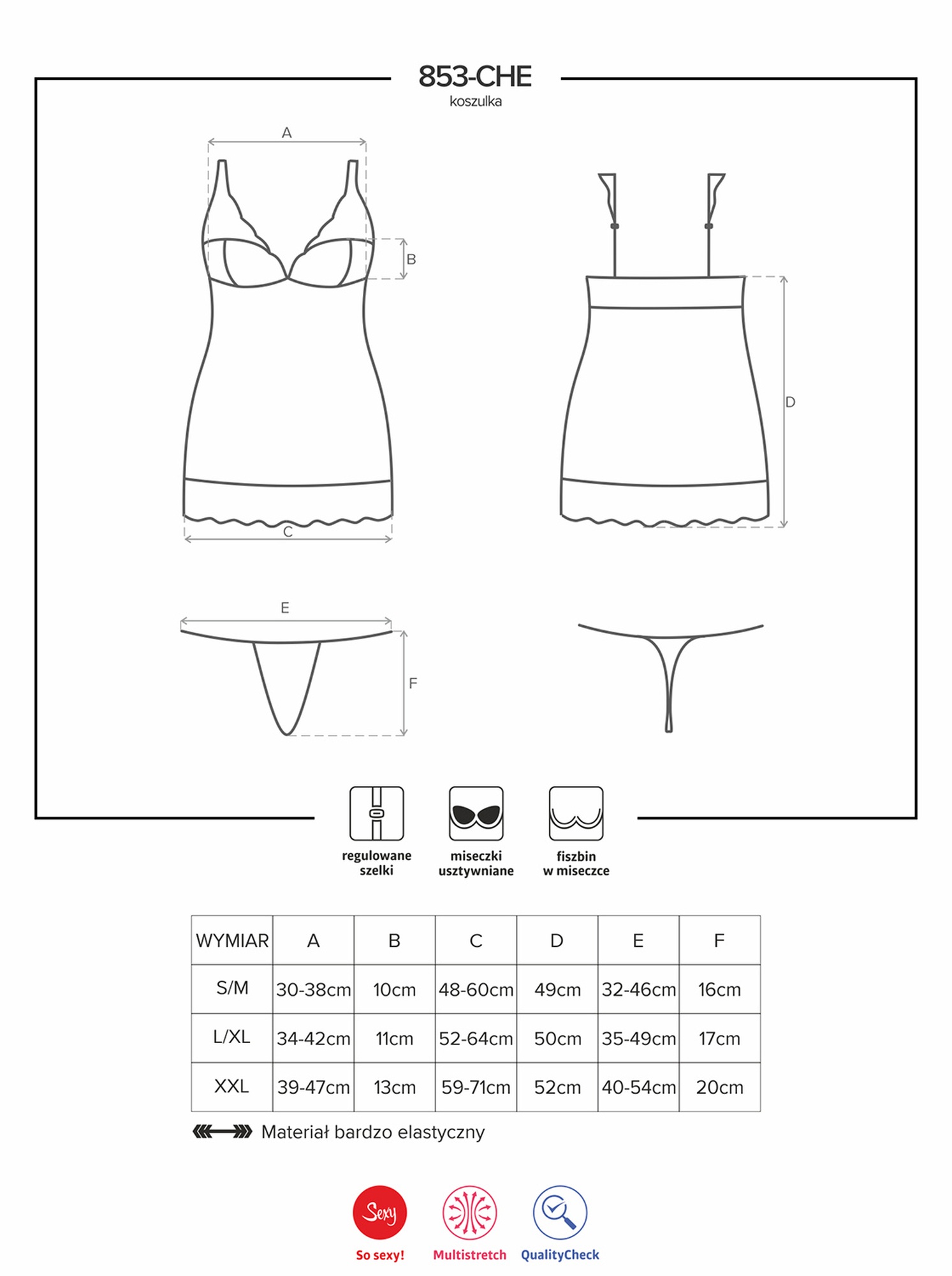 Сорочка еротична з мереживом Obsessive Сhemise 853-CHE-1 біла, L/XL