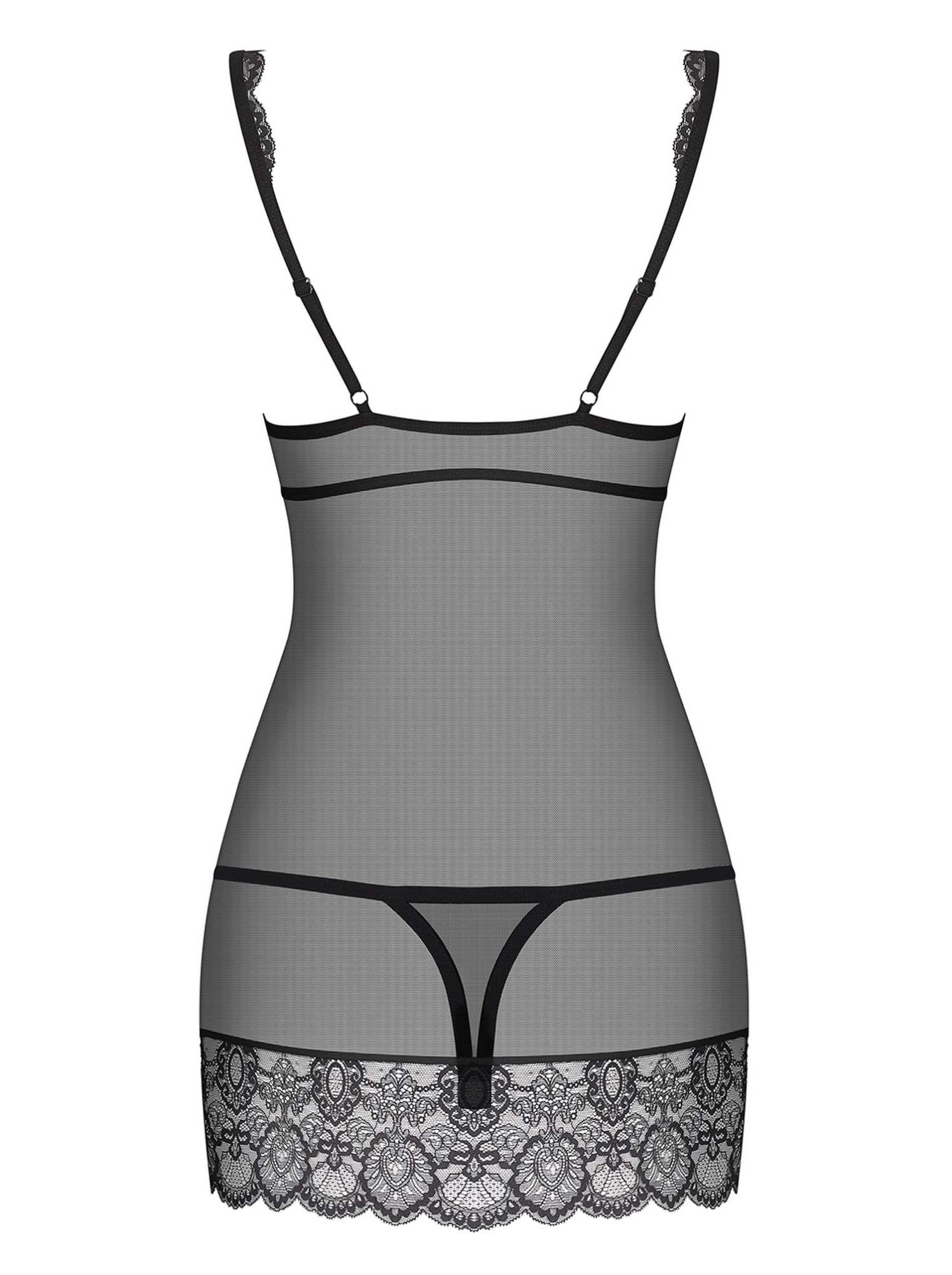 Сорочка еротична з мереживом Obsessive Сhemise 853-CHE-1 біла, L/XL