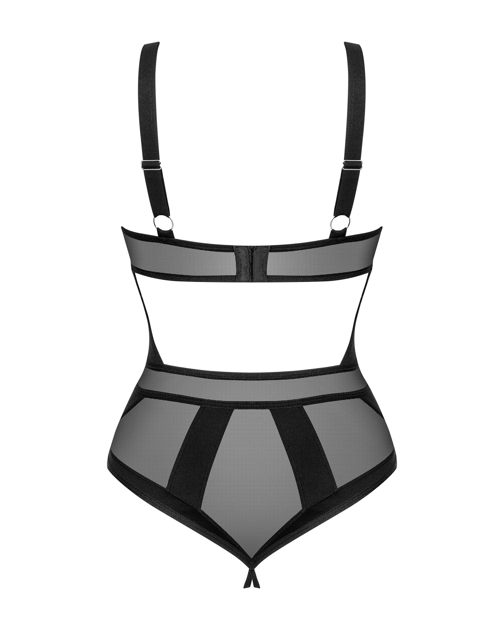 Боді з геометричним дизайном та відкритим доступом Obsessive Chic Amoria чорний, XS/S