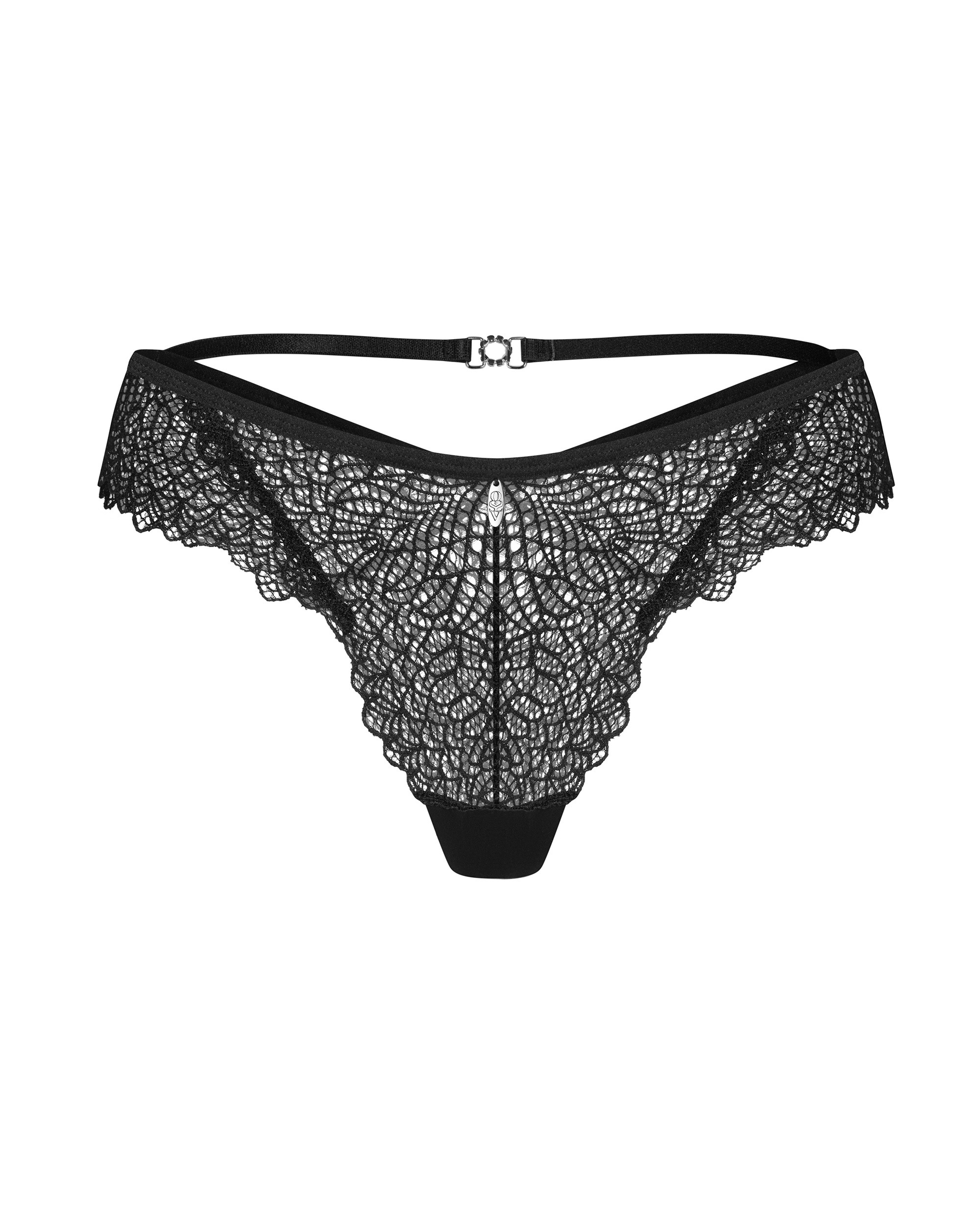Мереживні трусики Obsessive Iliosa чорні, L/XL