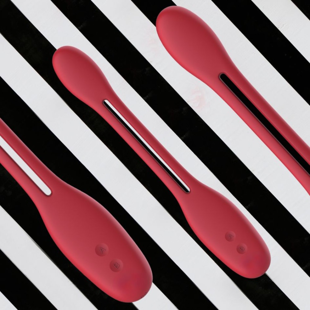 Гнучкий вібратор для пар Every Night Toys Flexible з двома моторчиками, червоний