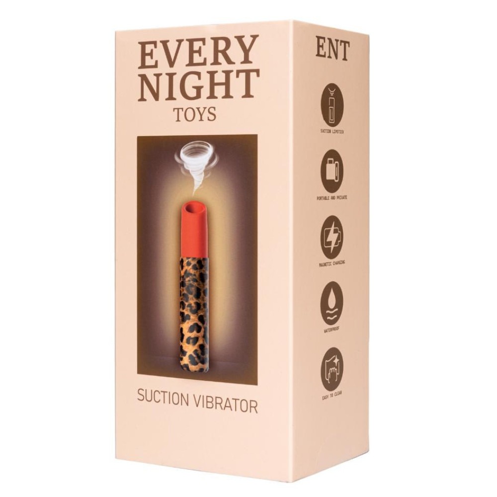 Вакуумний стимулятор клітора Every Night Toys у формі помади, леопардовий принт