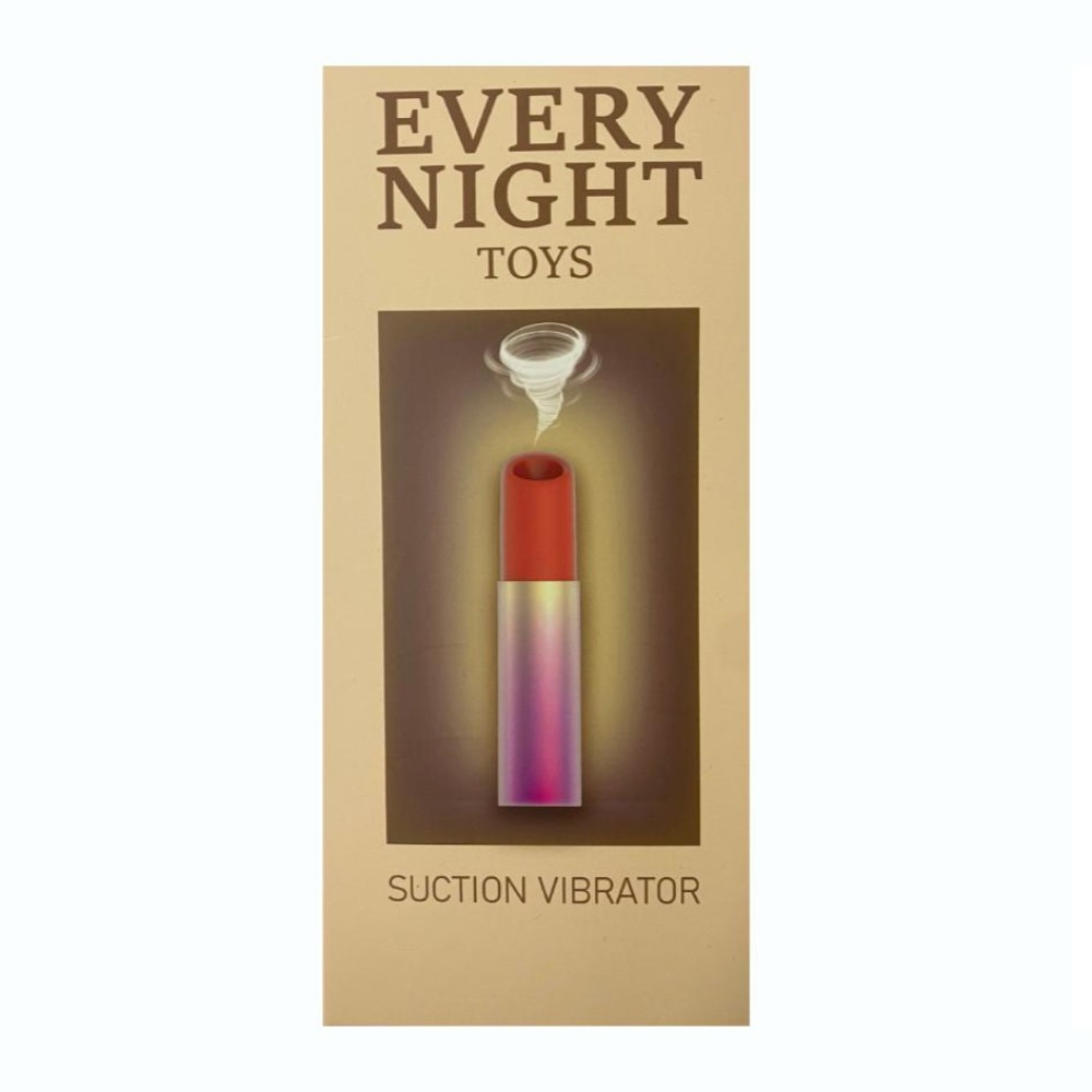 Вакуумний стимулятор клітора у формі помади Every Night Toys з 7 режимами всмоктування