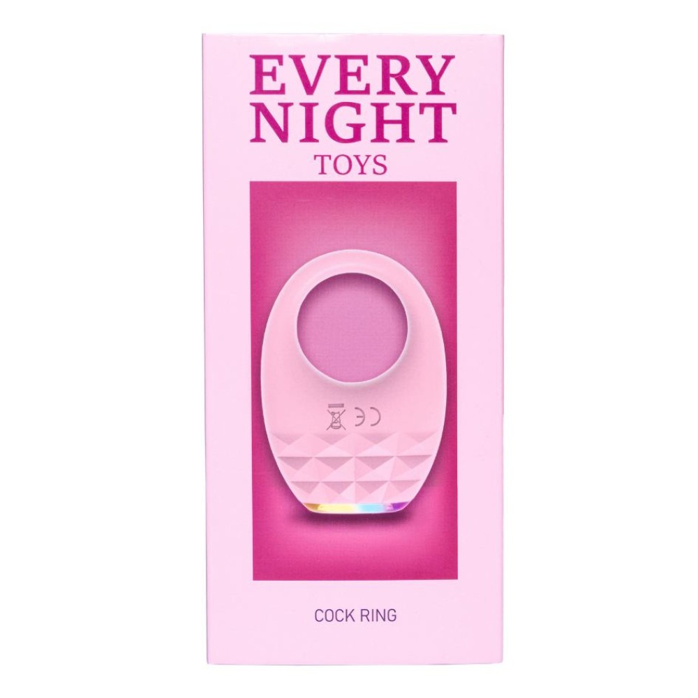Вибрационное эрекционное кольцо Every Night Toys с подсветкой, белое
