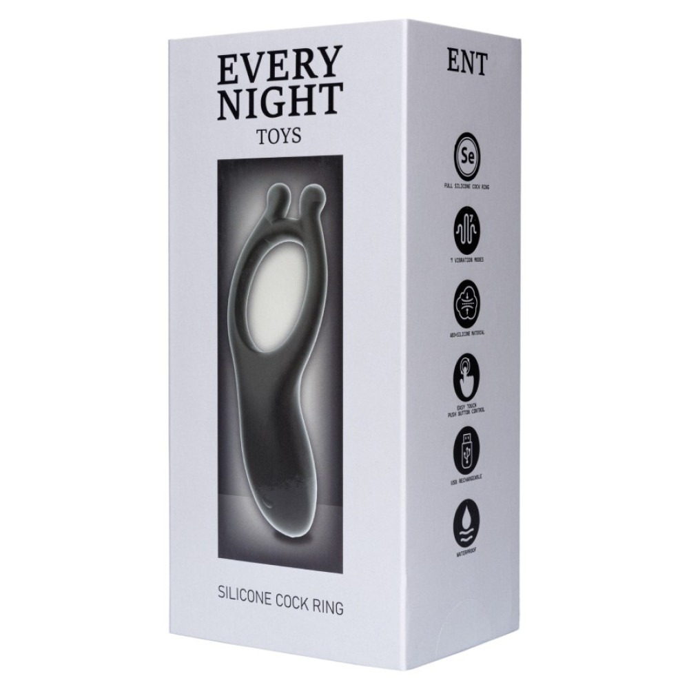 Вибрационное эрекционное кольцо Every Night Toys с отростком для дополнительной стимуляции клитора