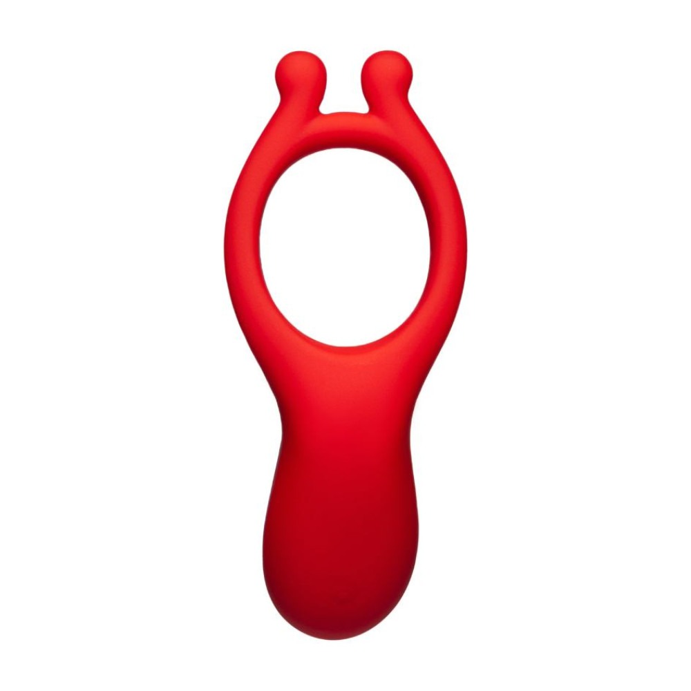 Вибрационное эрекционное кольцо Every Night Toys с отростком для стимуляции клитора, красное