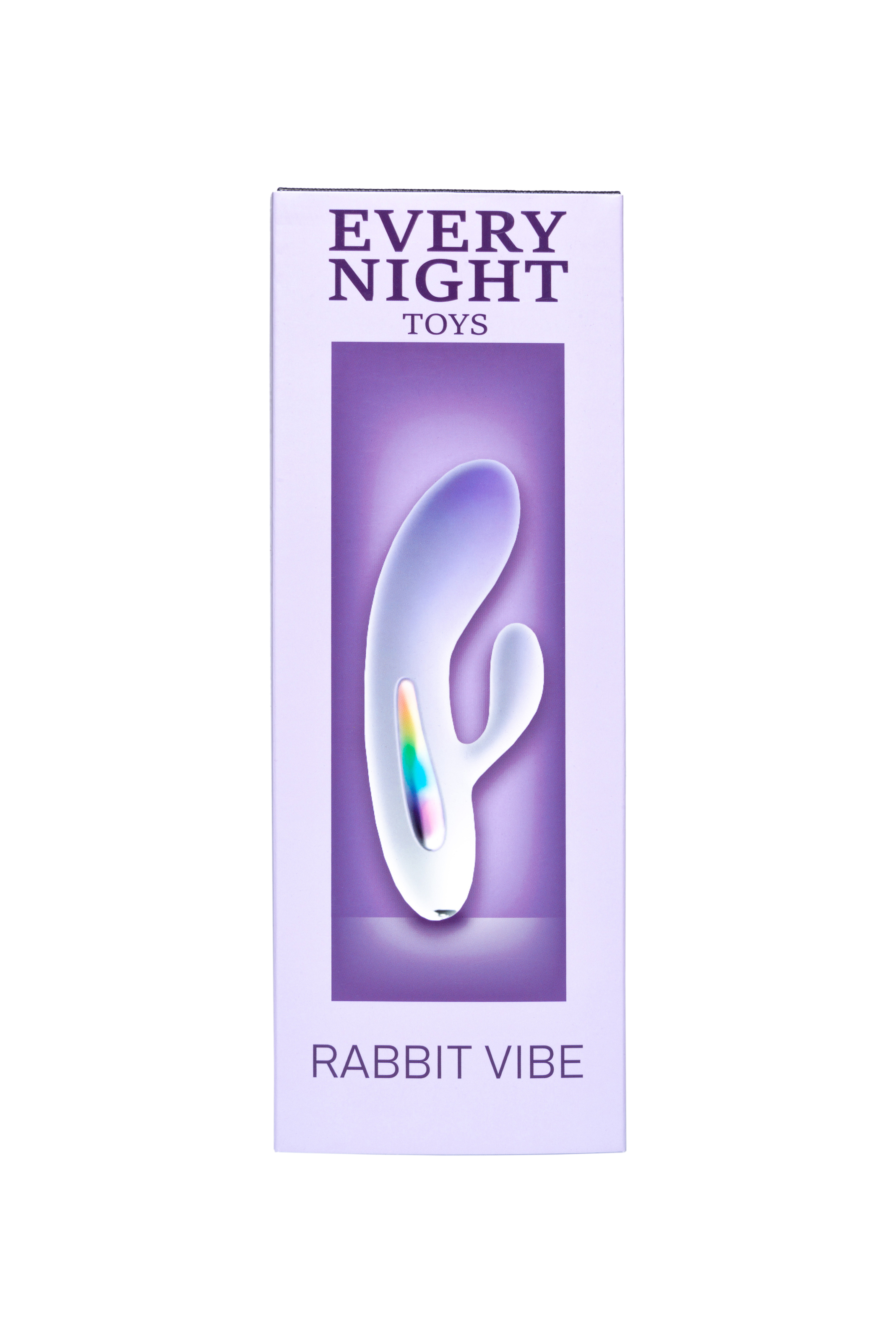 Міні вібратор кролик із кольоровим світлодіодом Every Night Toys, 7 режимів вібрації, бузковий градієнт