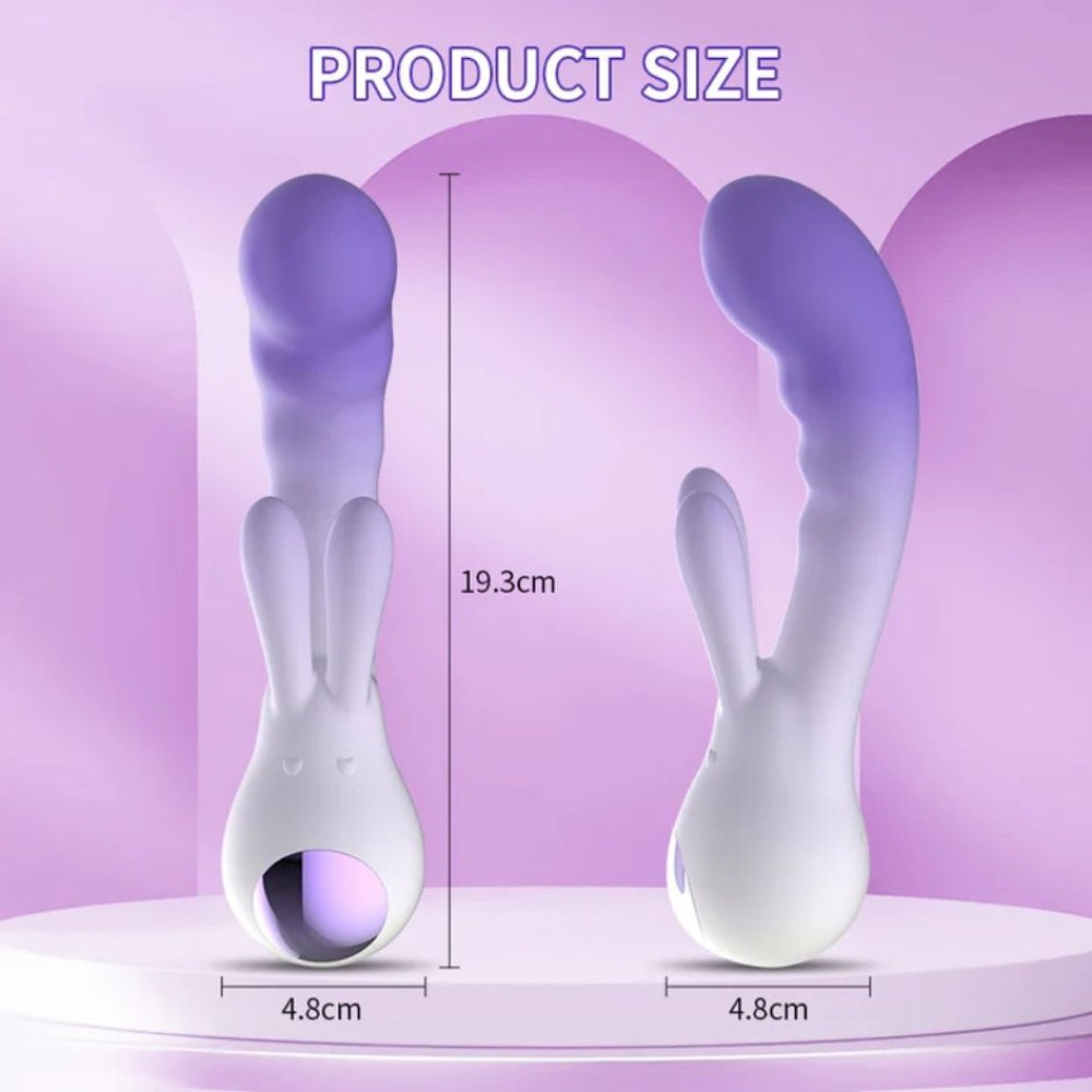 Вібратор-кролик зі світлодіодом Every Night Toys для точки G, фіолетовий градієнт