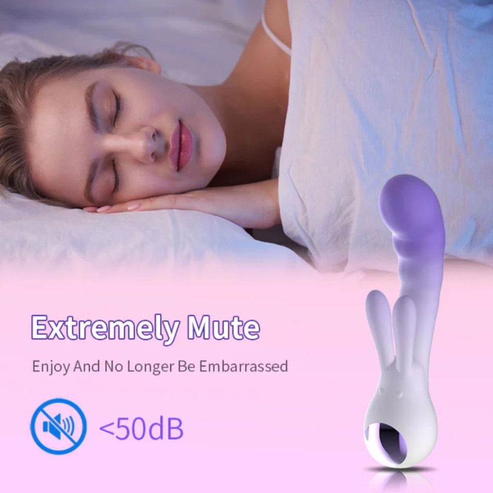 Вібратор-кролик зі світлодіодом Every Night Toys для точки G, фіолетовий градієнт
