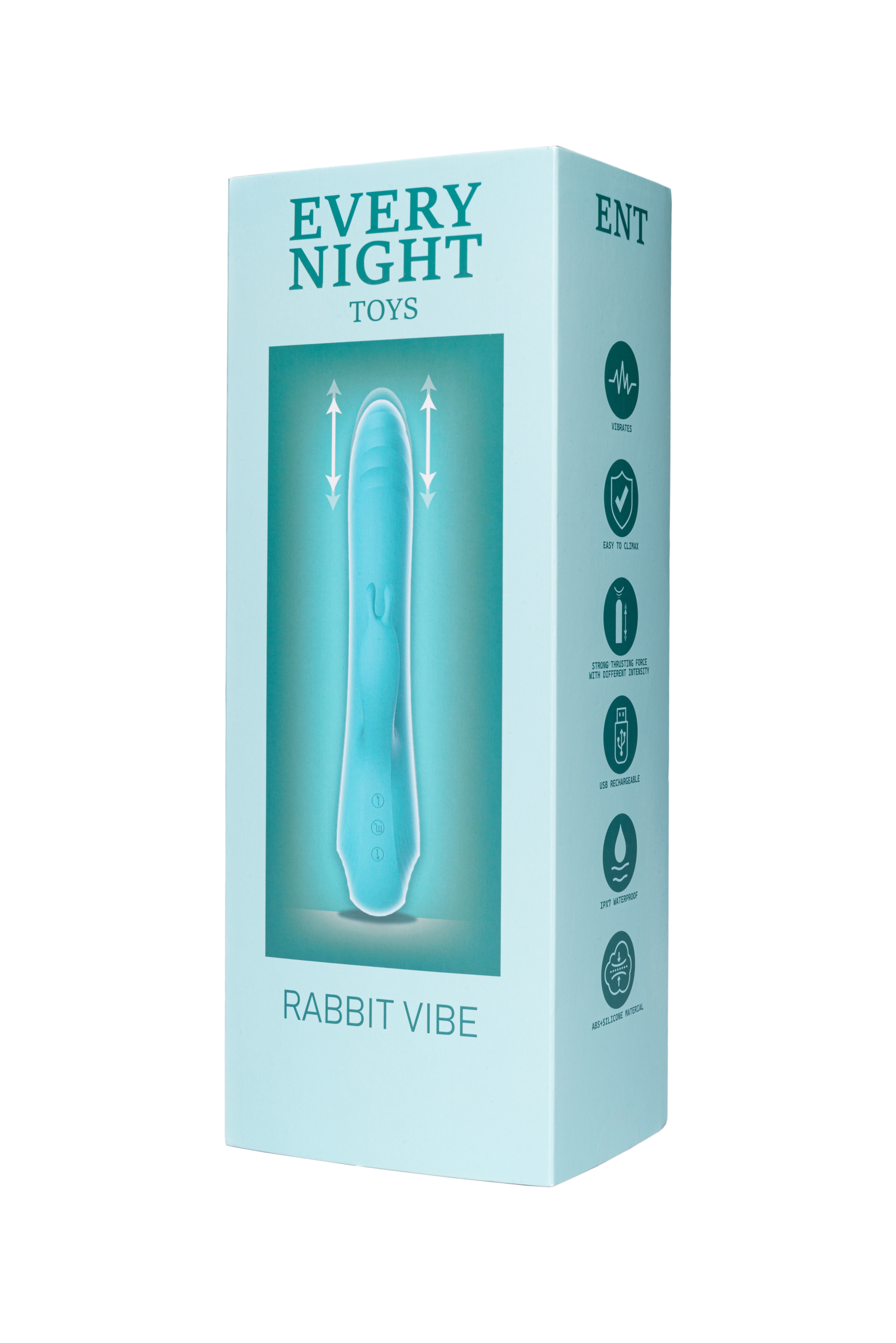 Вібратор-кролик із фрикціями Every Night Toys для точки G, блакитний