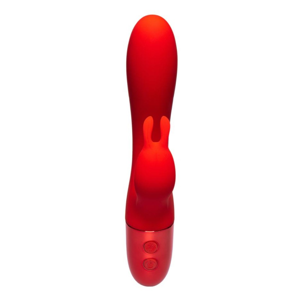 Вібратор кролик Every Night Toys з відростком для стимуляції клітора, червоний