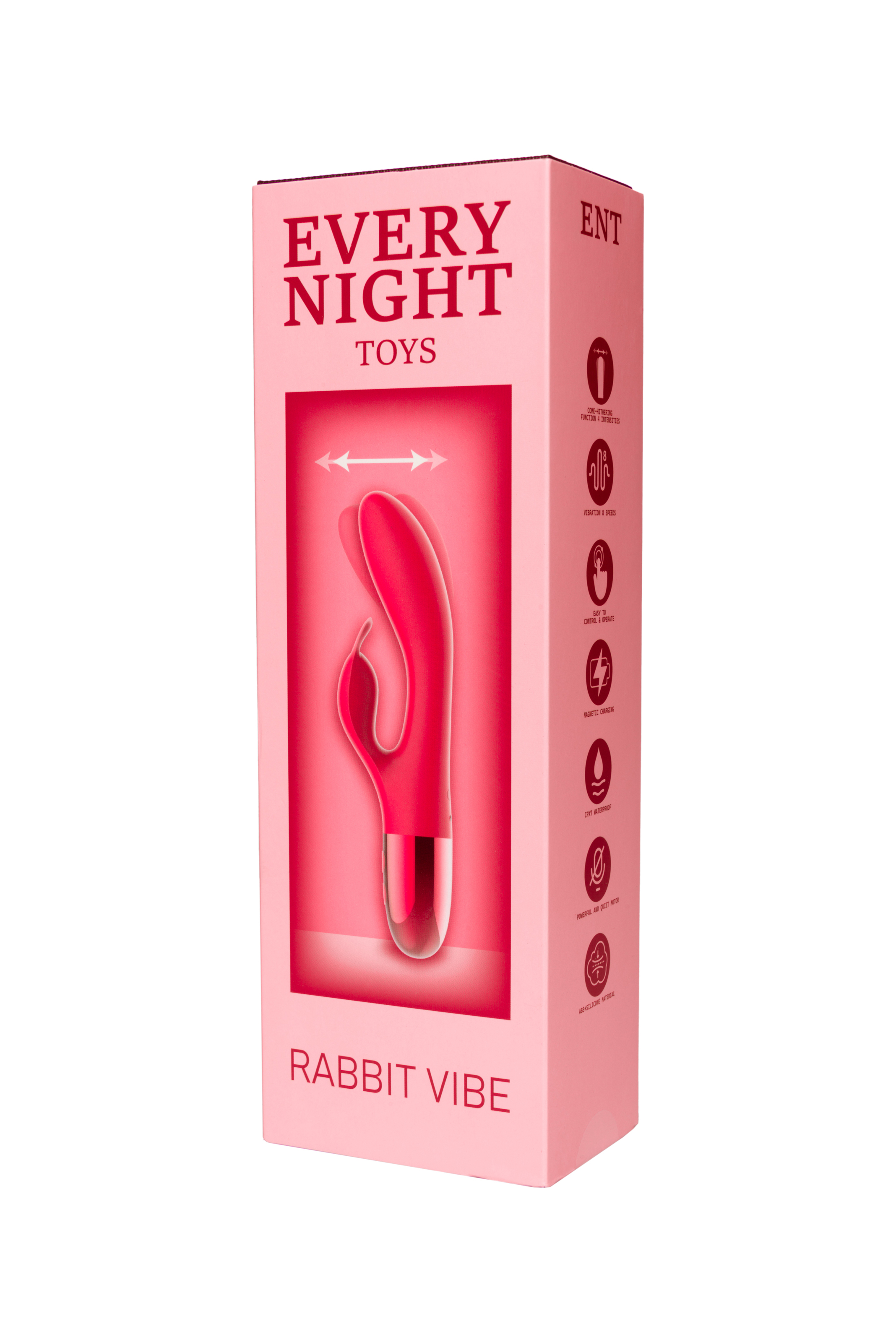 Вибратор-кролик с горизонтальными движениями Every Night Toys для точки G, красный