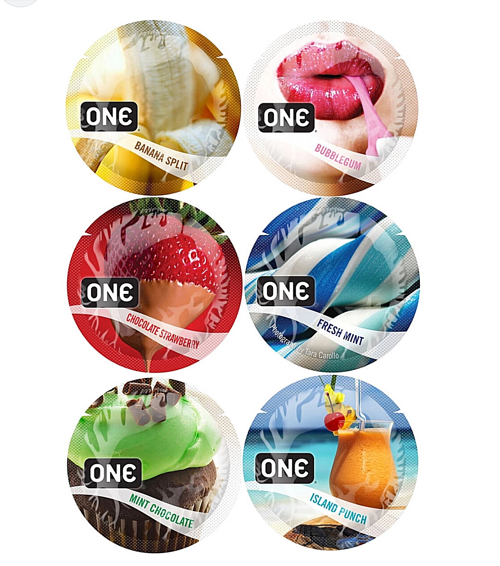 Набір оральних презерватив One Flavor Waves Mint Chocolate зі смаком м'яти з шоколадом (ціна за 5 шт)
