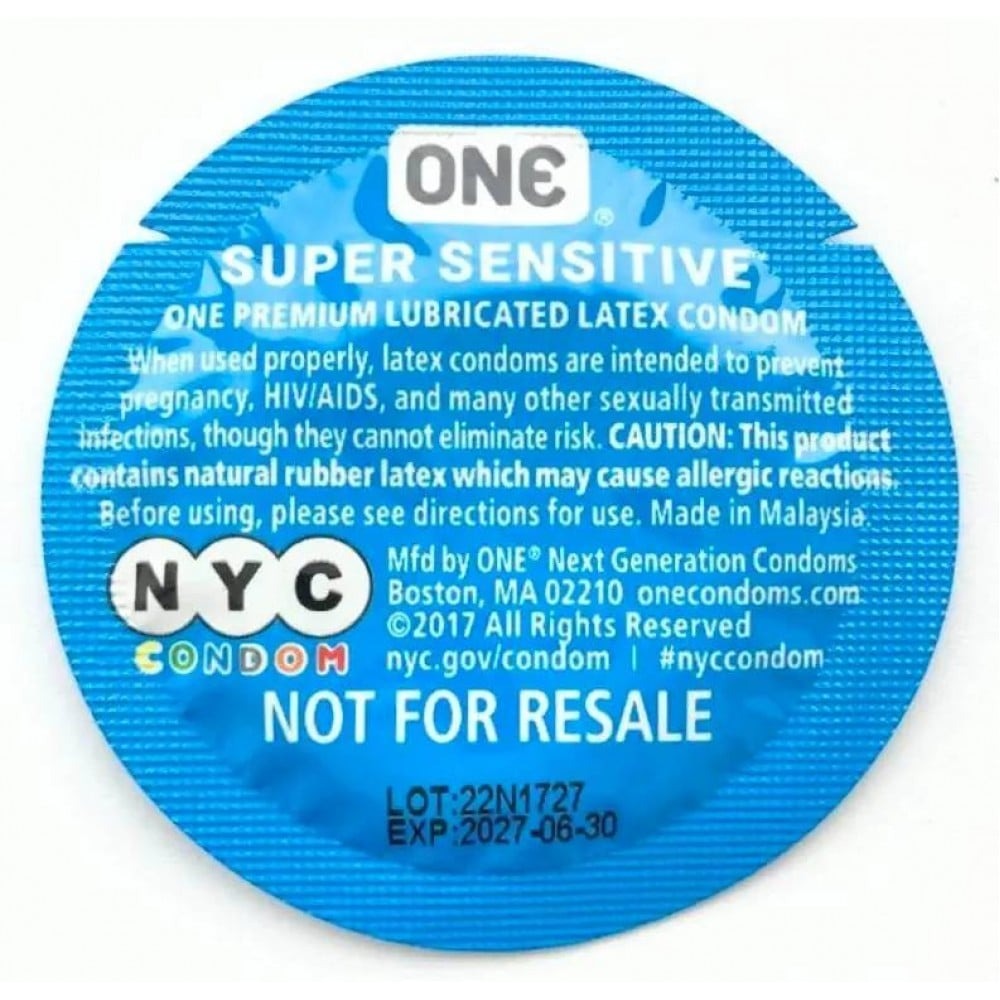 Набір презервативів латексних One NYC Super Sensitive ультратонких (ціна за 5 шт.)
