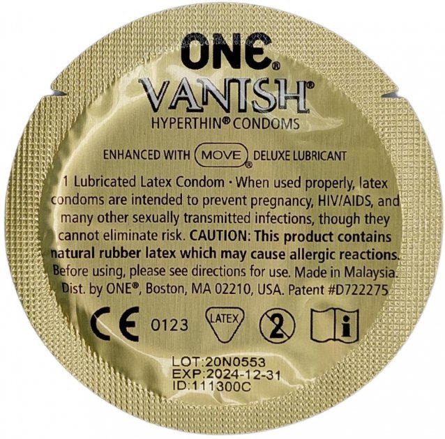 Набір ультратонких латексних презервативів One Vanish Hyperthin (ціна за 5 шт.)