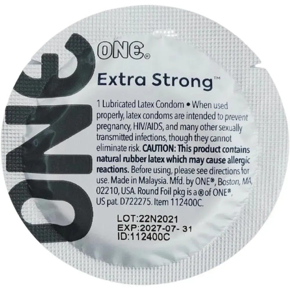 Презерватив латексный с утолщенными стенками One Extra Strong с разным дизайном, 1 шт.