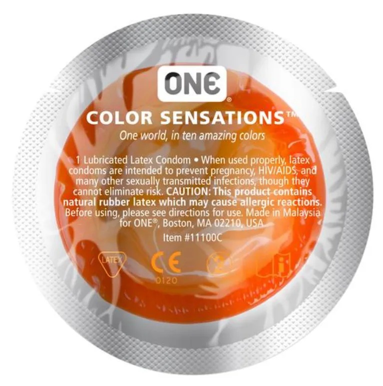 Набір презервативів латексних ONE Color Sensations різнокольорові (ціна за упаковку, 100 шт.)