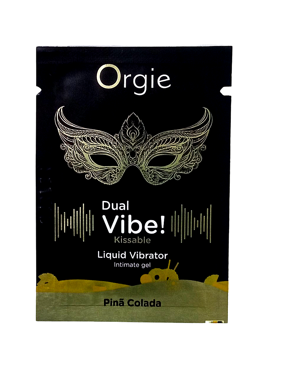 САШЕТ/Рідкий вібратор Orgie DUAL VIBE! з ароматом коктейлю Піна Колада, 1 мл