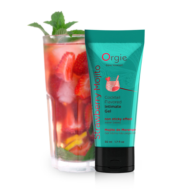 Съедобный лубрикант КЛУБНИЧНЫЙ МОХИТО Orgie Cocktail Flavored на водной основе, 50 мл