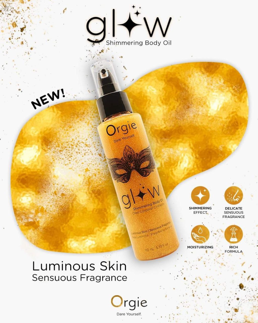 Шиммер-масло для тела Orgie Glow с ароматом-афродизиаком, 110 мл