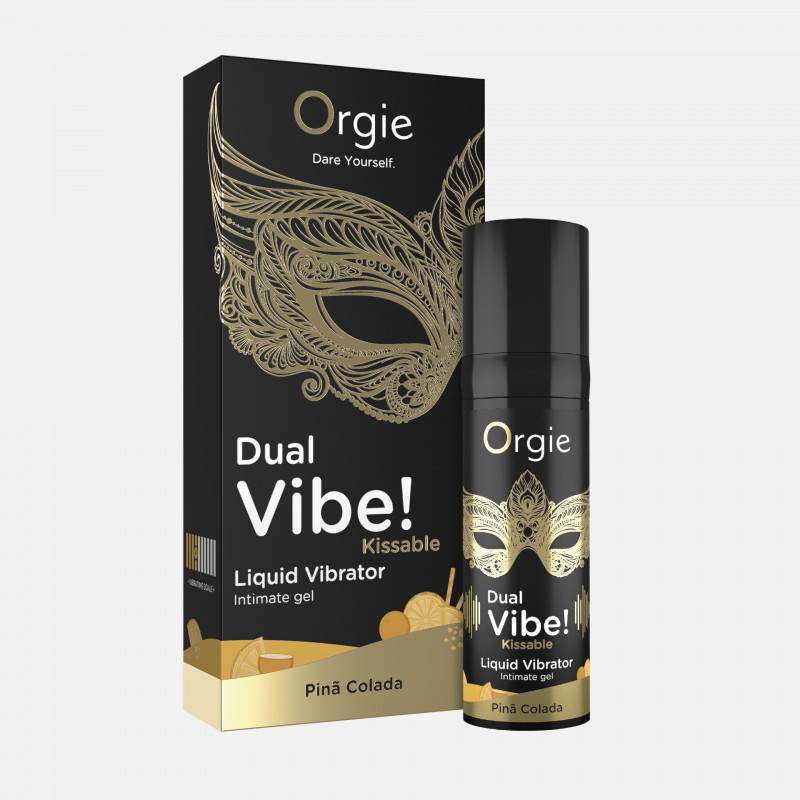 Жидкий вибратор Orgie DUAL VIBE! со вкусом коктейля Пина Колада, 15 мл