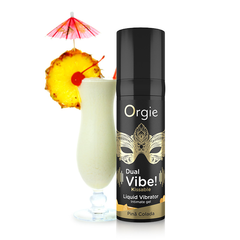 Рідкий вібратор Orgie DUAL VIBE! зі смаком коктейлю Піна Колада, 15 мл