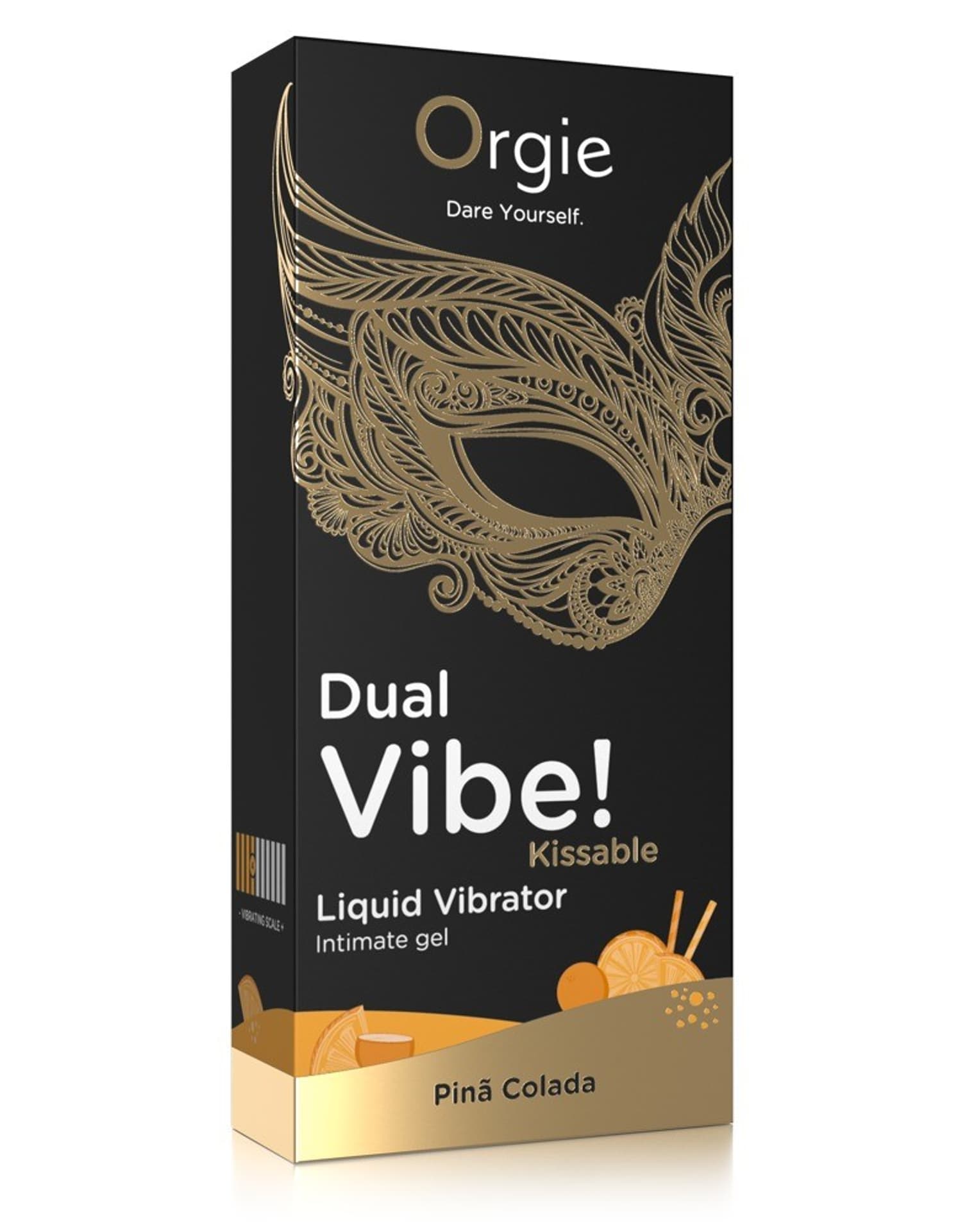 Жидкий вибратор Orgie DUAL VIBE! со вкусом коктейля Пина Колада, 15 мл