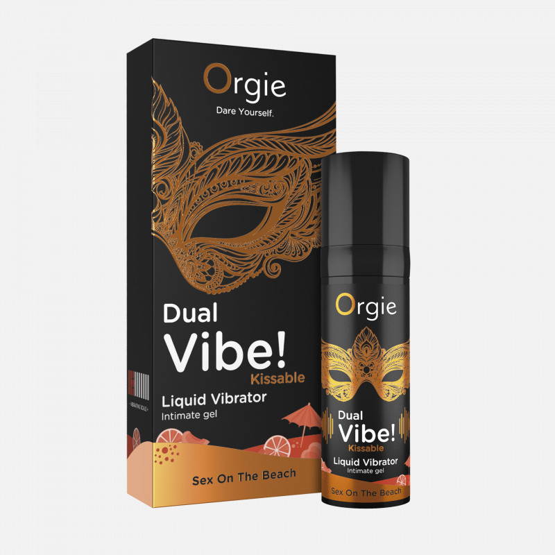 Жидкий вибратор со вкусом коктейля СЕКС НА ПЛЯЖЕ Orgie DUAL VIBE!, 15 мл