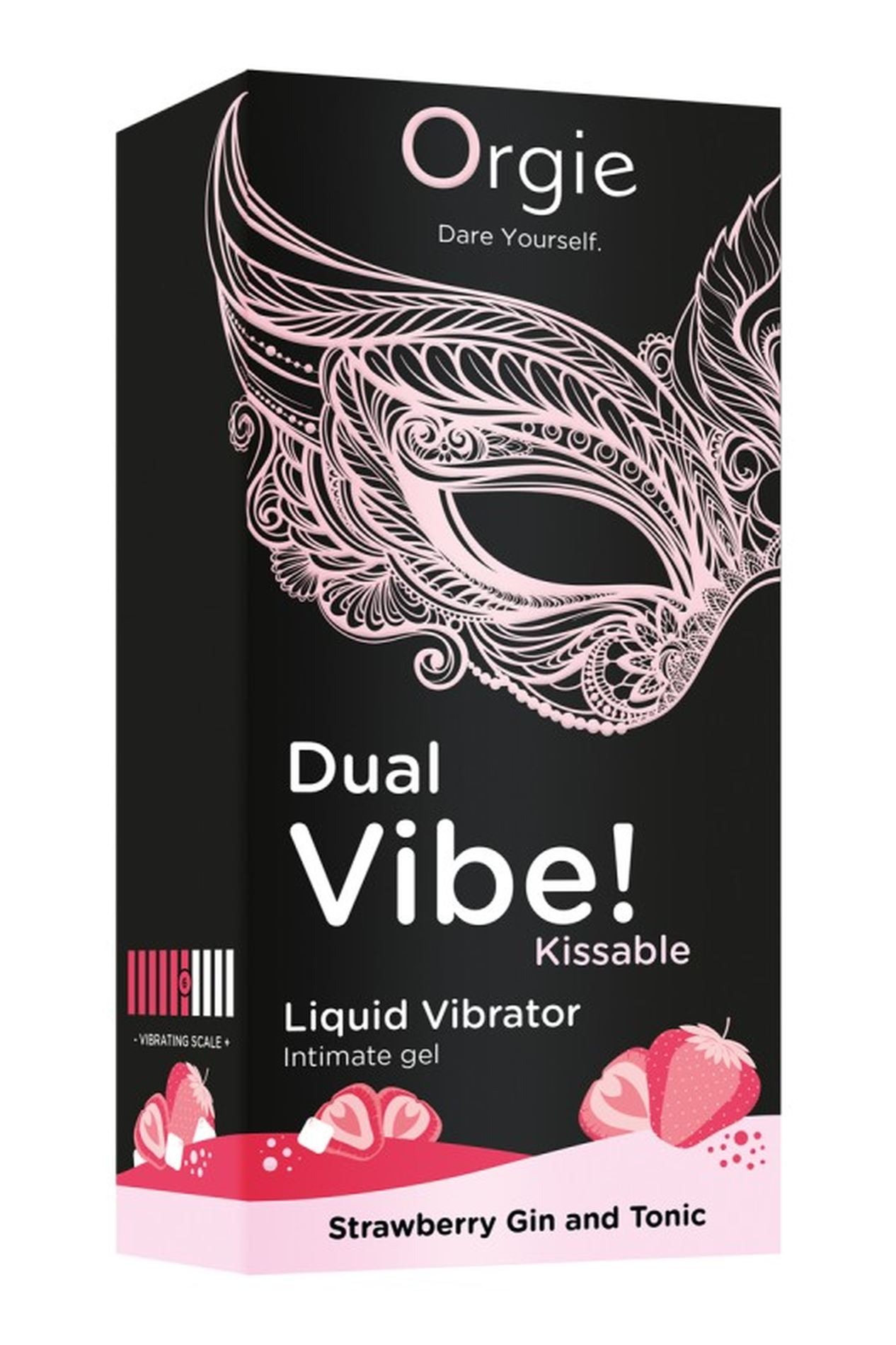 Рідкий вібратор Orgie DUAL VIBE! коктейль Джин-тонік полуниця, 15 мл
