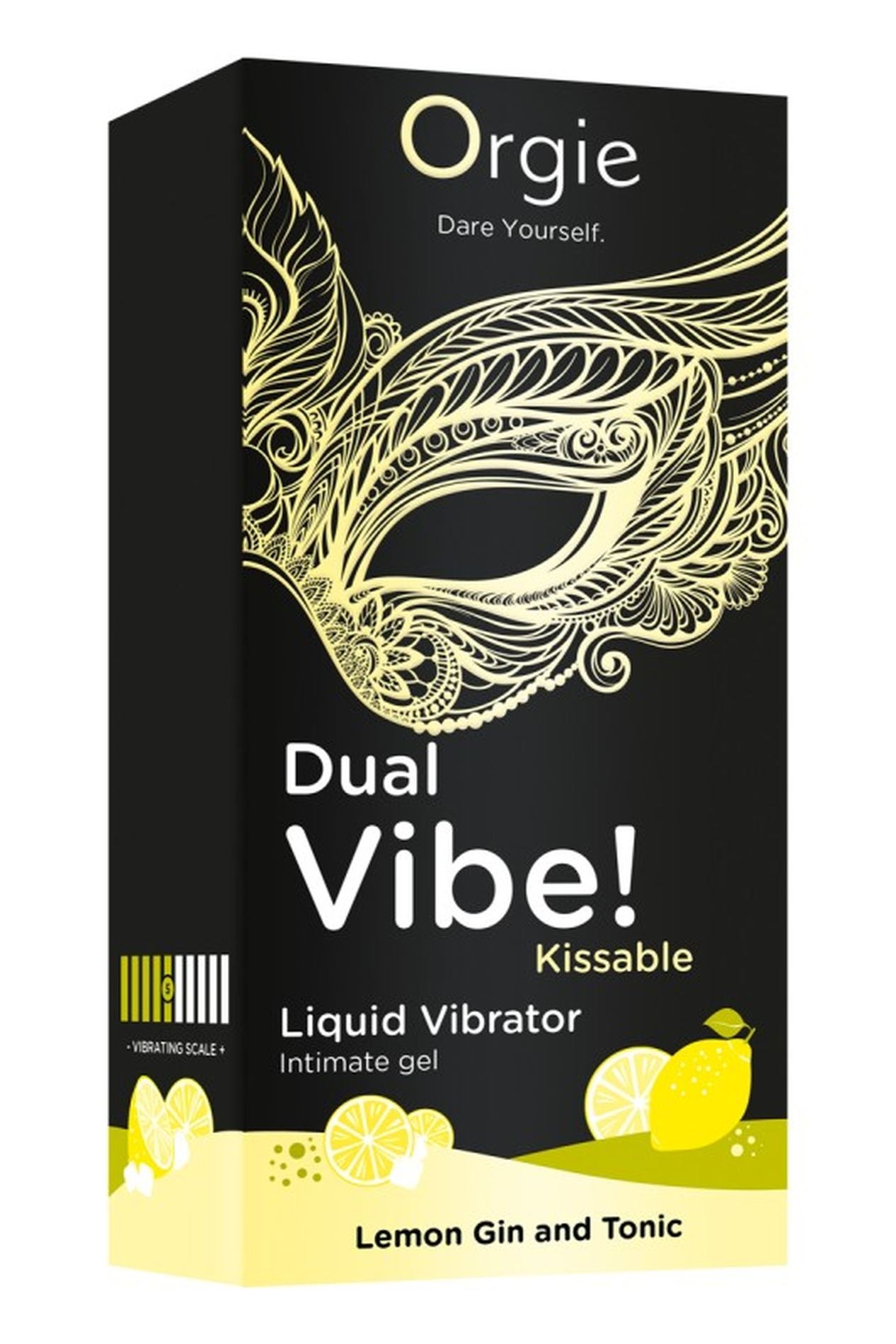 Рідкий вібратор Orgie DUAL VIBE! коктейль Джин-тонік лимон, 15 мл