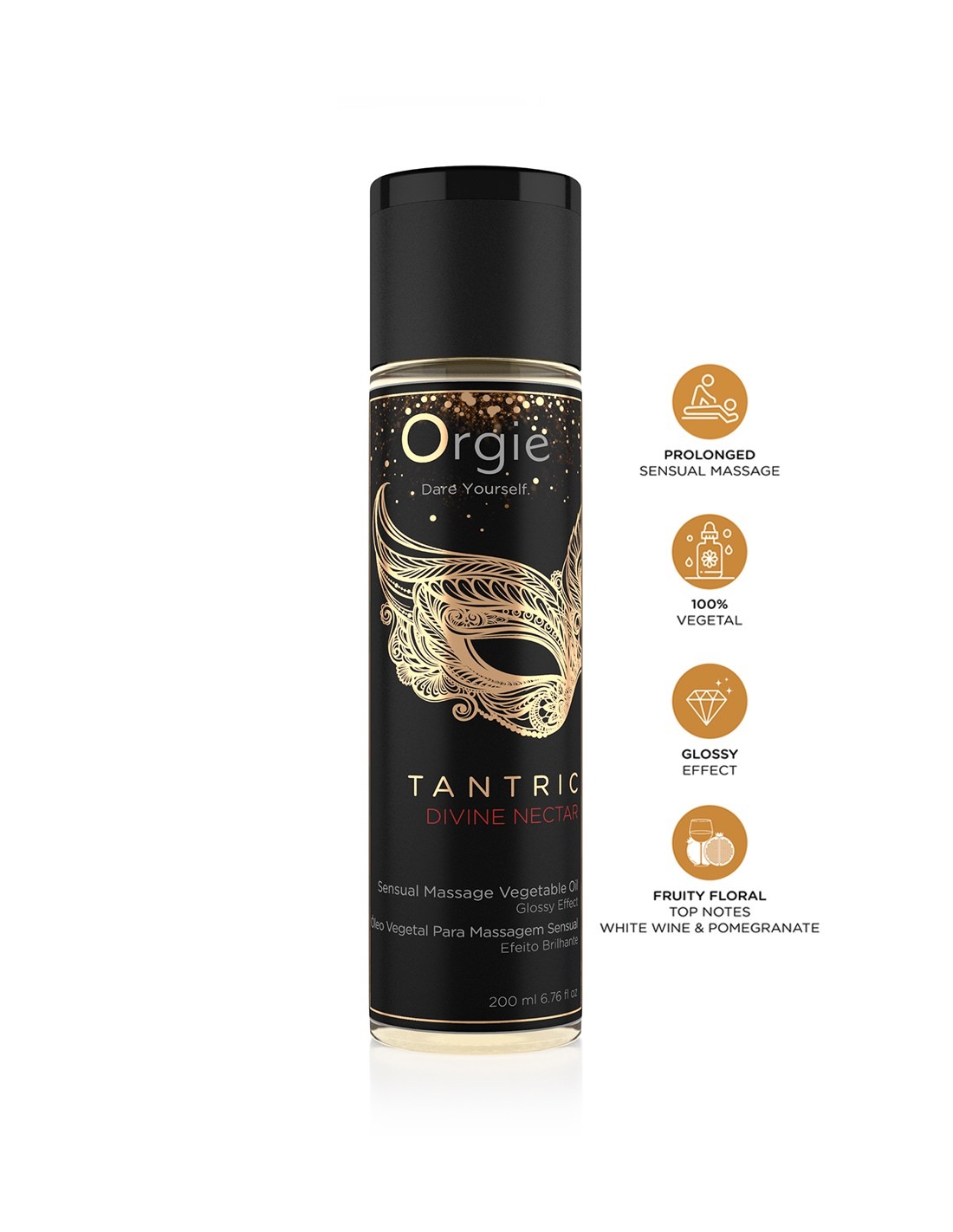 Олія для тантричного масажу Orgie Tantric Divine Nectar «НЕКТАР БОГОВ», 200 мл