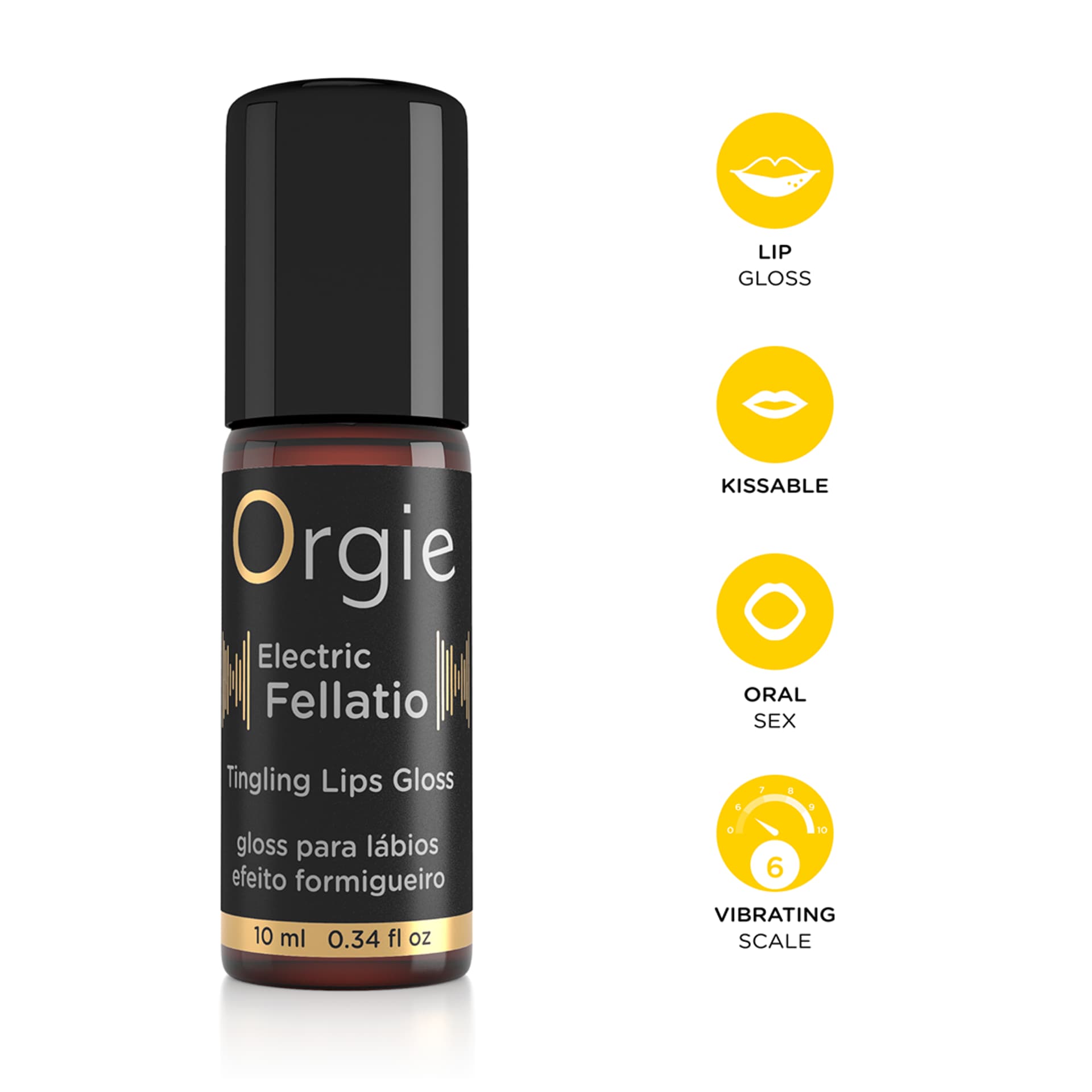 Блиск для губ з вібрацією Orgie Electric Fellatio, 10 мл