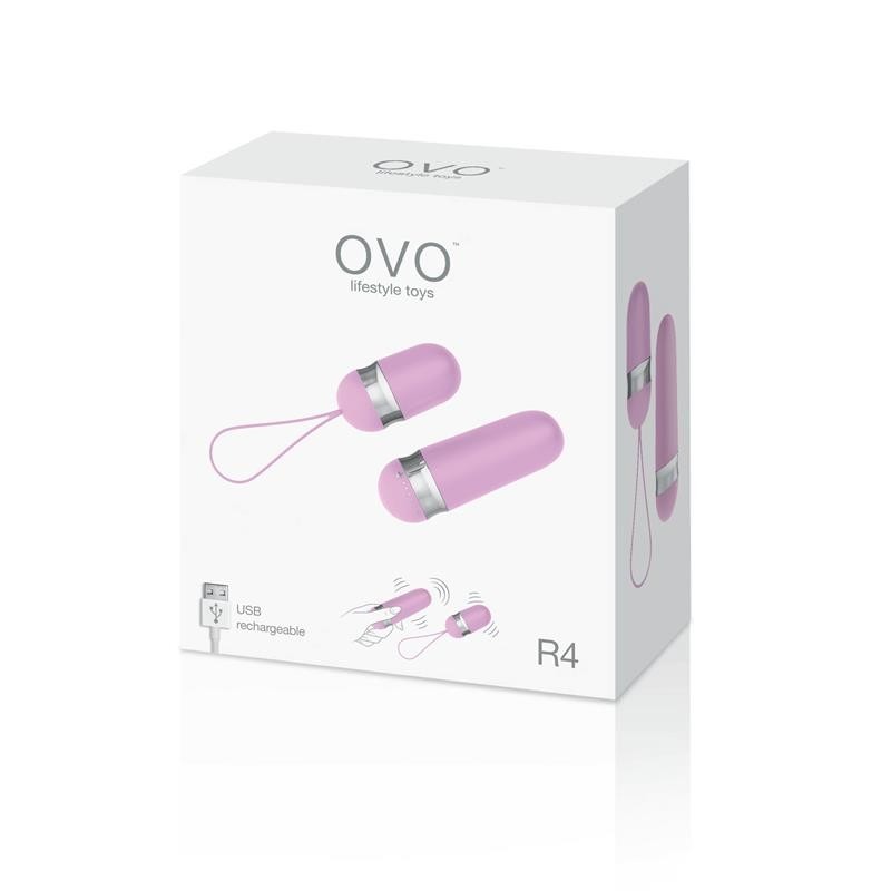 Віброяйце з пультом керування OVO R4 REMOTE рожеве