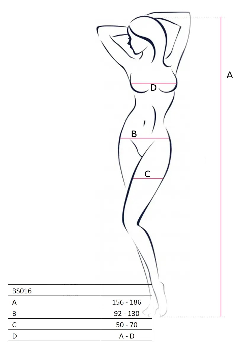 Бодістокінг із геометричним візерунком Passion BS010 чорний, One Size